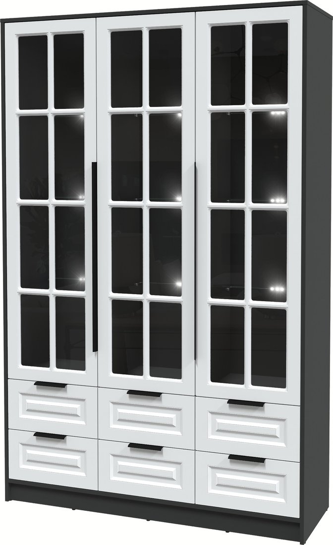 

Шкаф-витрина Интерлиния Концепт КТ-ШВ3 с подсветкой Деко (антрацит/белый)