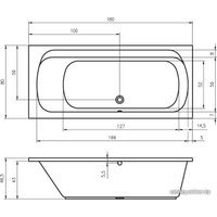 Ванна Riho Ottawa 180x80 (без ножек)
