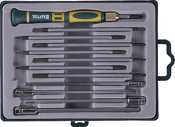 Набор отвертка с битами и головками KRAFTOOL 25611-H12 (12 предметов)