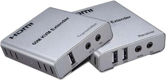 KVM переключатель USBTOP RJ45 UTP (LAN) до 60 метров, FullHD 1080p (1 приемник, 1 передатчик)