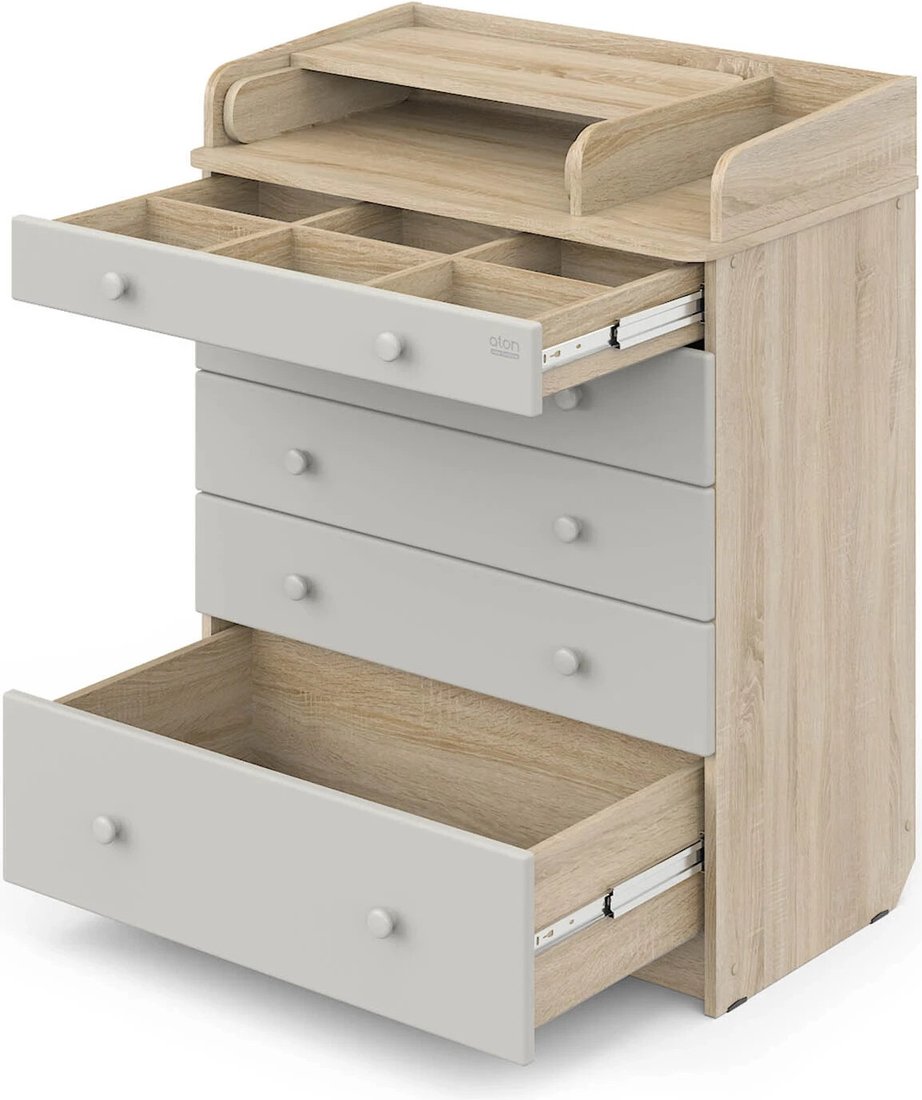 

Детский комод Атон Мебель Maks ЛДСП 800/5 с органайзером (дуб сонома/серый шелк)