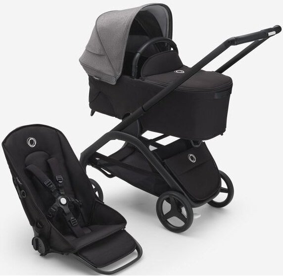 

Универсальная коляска Bugaboo Dragonfly (2 в 1, black/midnight black/grey melange)