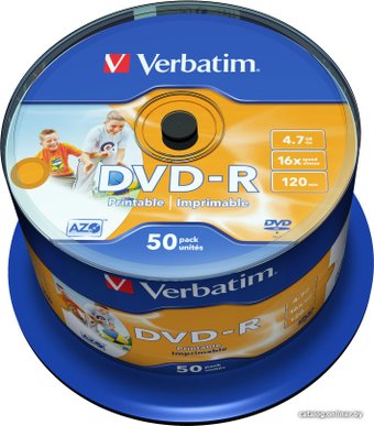 DVD-R диск Verbatim 4.7Gb 16x 43533 (50 шт.)
