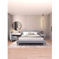 Кровать MONOFIX Лотти 160x200 (микровелюр/серый)