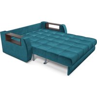 Диван Мебель-АРС Аккордеон Барон №3 ППУ 155x200 (бархат синий/зеленый Star Velvet 43 Black Green)