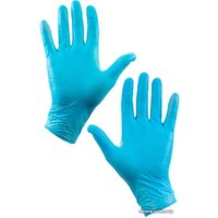 Нитровиниловые перчатки Wally Plastic L 100 шт (синий)