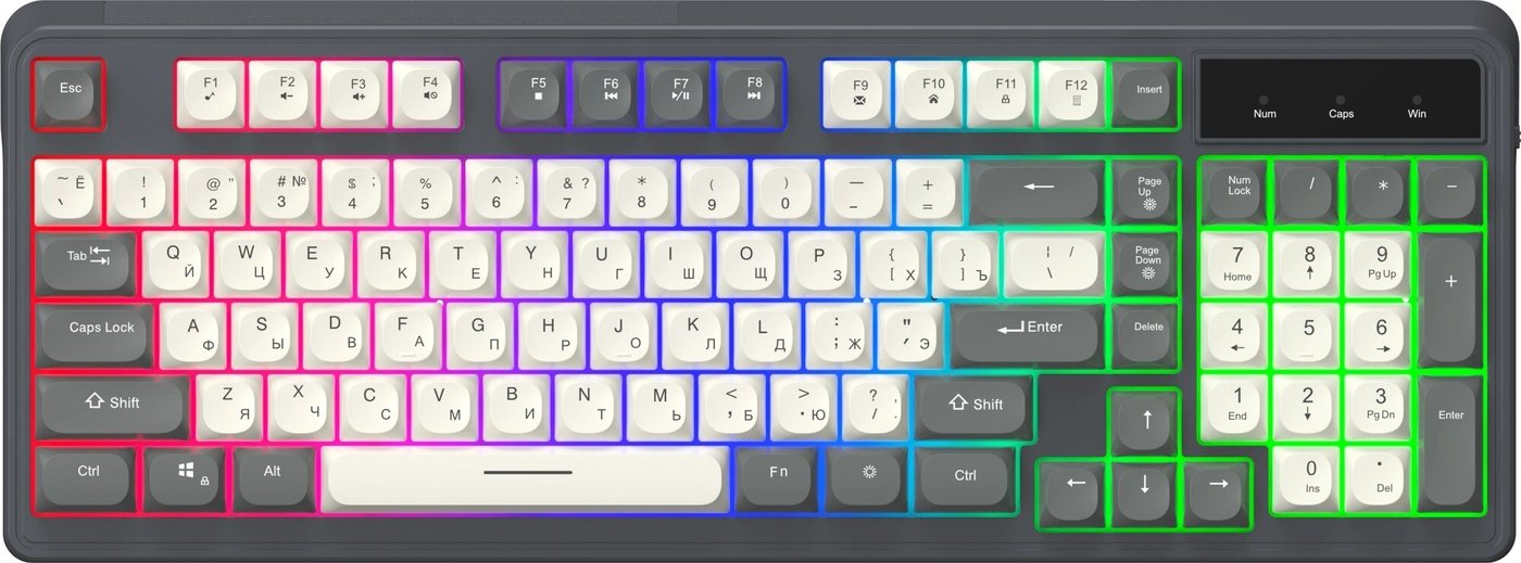 

Клавиатура Оклик 731G (серый/белый)