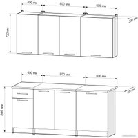 Готовая кухня Мебель-АРС Лион 1.8 м (дуб сонома/белый)
