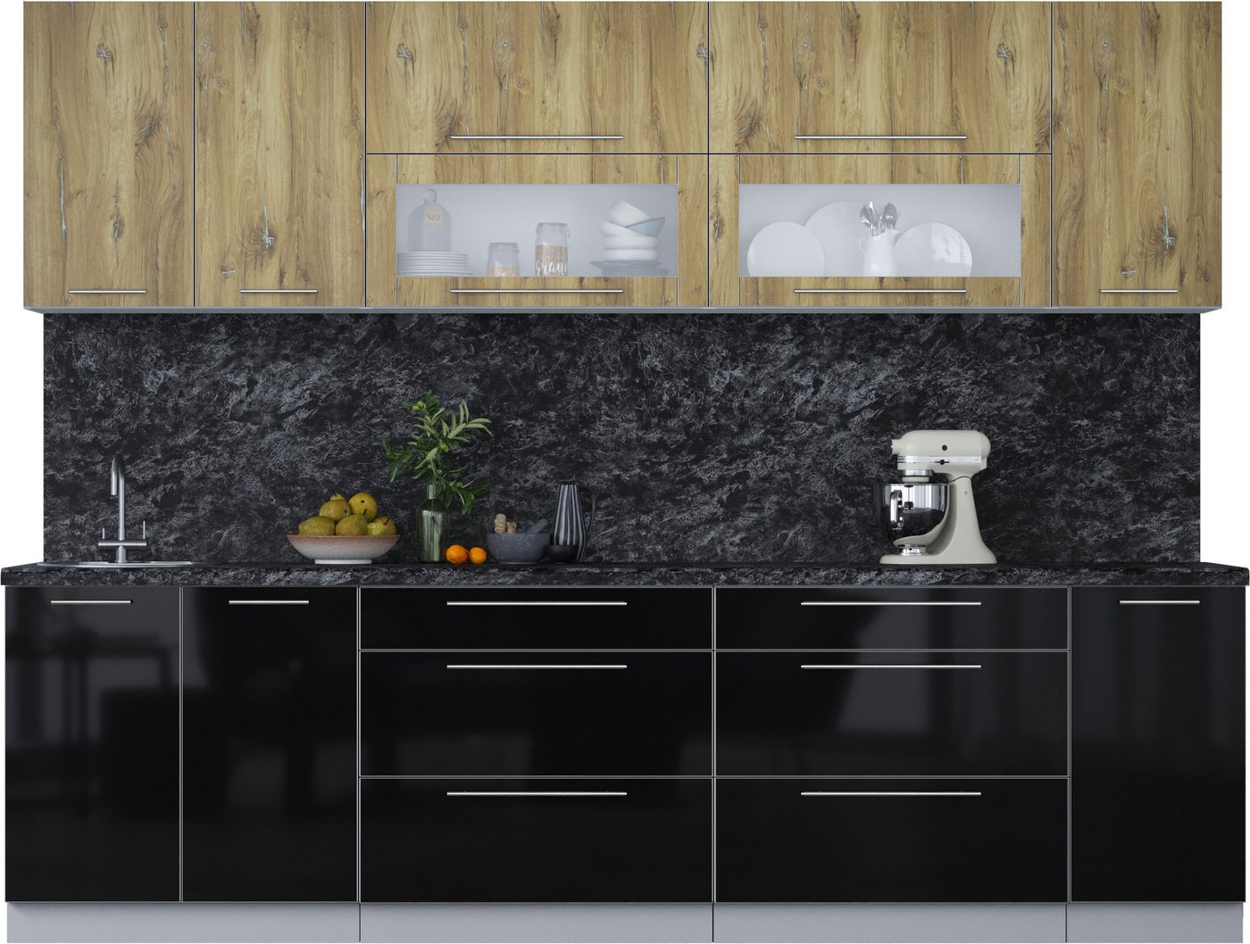 

Кухонный модуль Интерлиния Мила Пластик 2.8 В (дуб эпоксид/черный/кастилло темный)