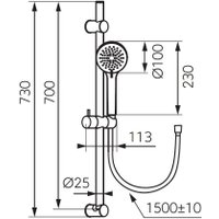 Душевой гарнитур  Ferro Rillo N365G