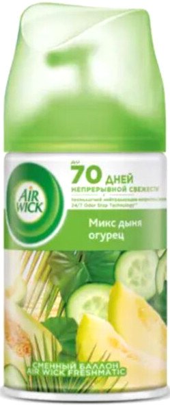 

Сменный блок для освежителя воздуха Air Wick Freshmatic 250 мл (Микс дыня-огурец)