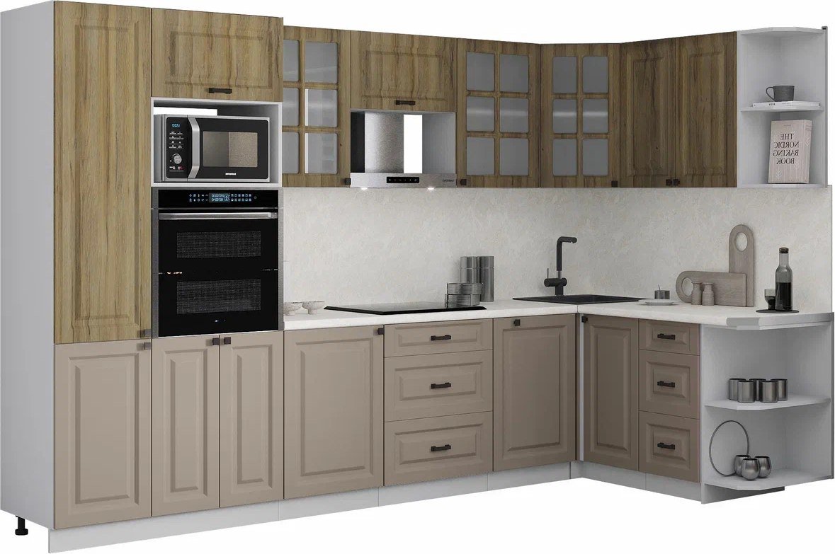 

Готовая кухня Интерлиния Мила Деко 1.68x3.2 PR (луна/дуб вотан/опал светлый)