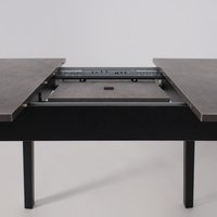 Кухонный стол Мамадома Tirk radial-94 раздвижной 94-126х64 (дымчатая керамика/черный)