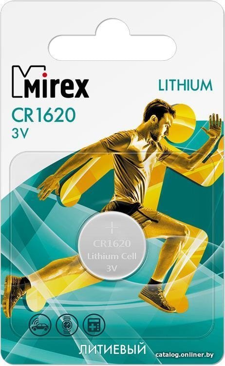 Батарейка Mirex CR1620 литиевая блистер 1 шт. 23702-CR1620-E1