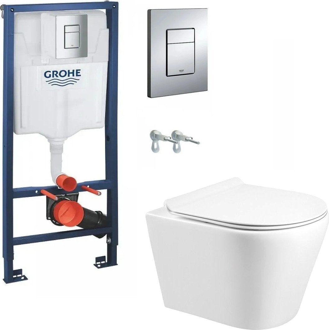

Унитаз подвесной Grado GD-W201T + GROHE Rapid SL 38772001 (с кнопкой смыва)
