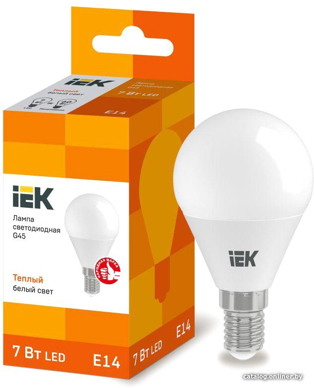 Светодиодная лампочка IEK LED Globe G45 600lm 3000K E14