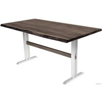 Кухонный стол Buro7 Двутавр 150 (с обзолом, дуб мореный/белый)