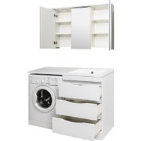  Runo Тумба с умывальником Орион 60 3 ящика + Гамма 120 лайт с левым крылом (напольная, белый)