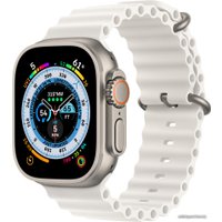 Умные часы Apple Watch Ultra LTE 49 мм (титановый корпус, титановый/белый, ремешок из эластомера)