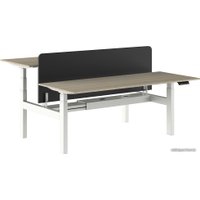 Стол с регулировкой высоты WellDesk с электроприводом на два рабочих места 18 мм (дуб винч./белый)