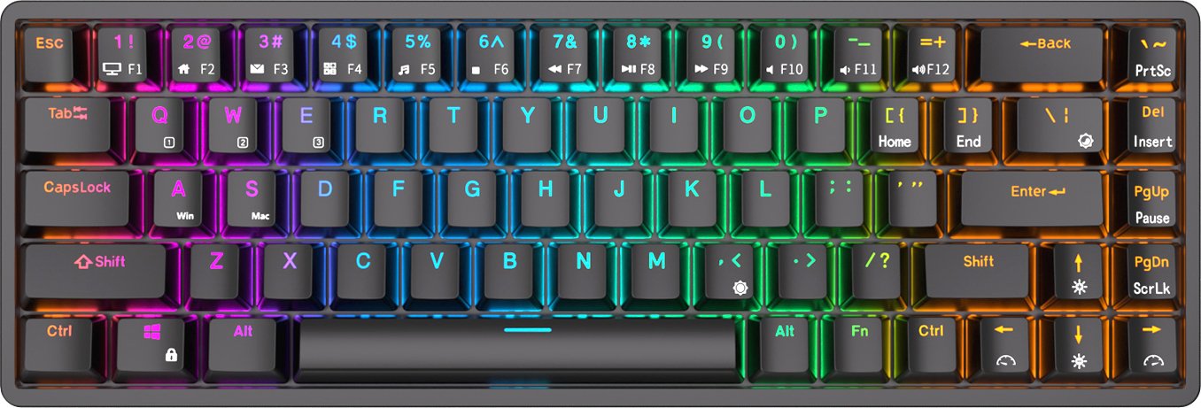 

Клавиатура Royal Kludge RKG68 RGB (черный, RK Red)