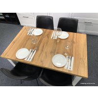 Кухонный стол Senira Кастусь 110-145x70 (дуб вотан/белый)