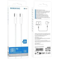 Кабель Borofone BX104 USB Type-C - USB Type-C (1 м, белый)
