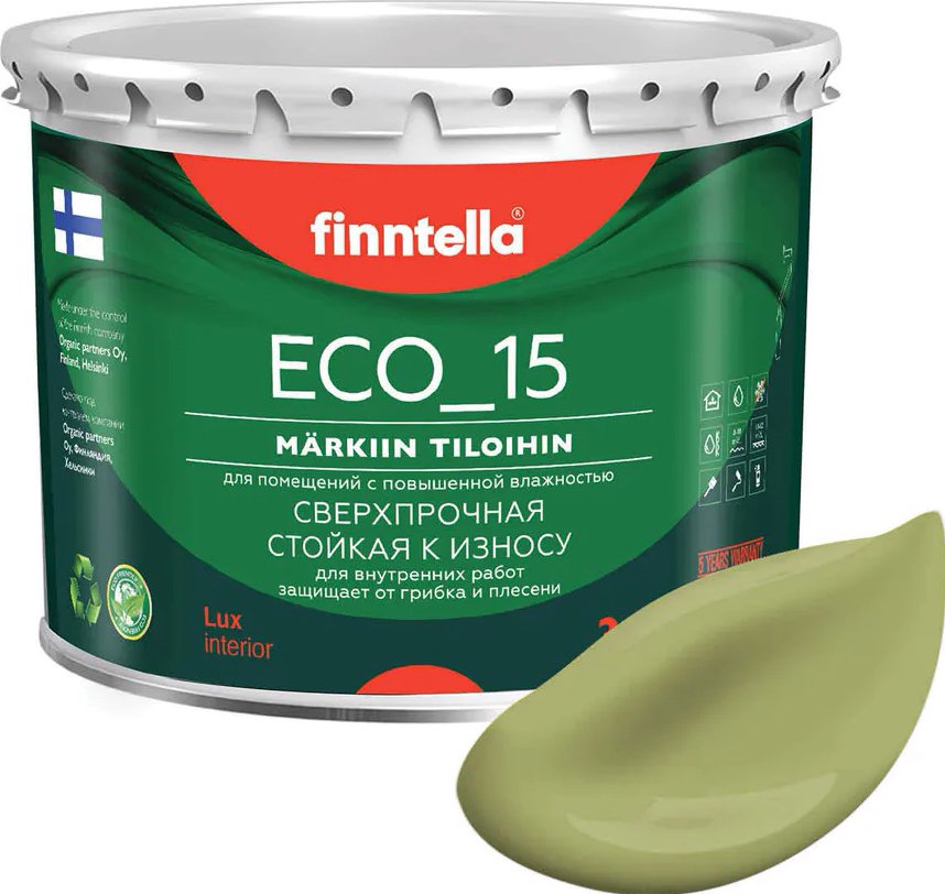 

Краска Finntella Eco 15 Metsa F-10-1-3-FL032 2.7 л (зеленый)