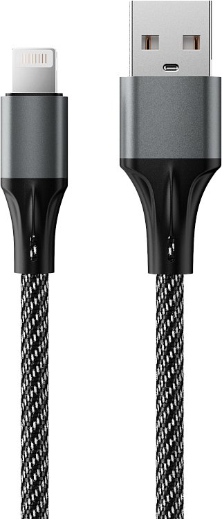 

Кабель AccesStyle AL24-F100M USB Type-A - Lightning (1 м, черный/серый)
