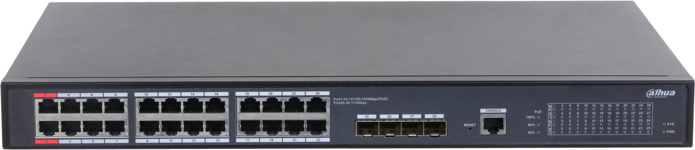 Управляемый коммутатор уровня 2+ Dahua DH-S5428-24GT4XF-360