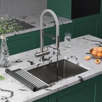 Кухонная мойка Roxen Uno 560210-54-V сатин/текстурная (с ролл-матом и дозатором) в Орше