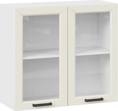 

Шкаф навесной Трия Лорас 1ВВ8С с двумя дверьми (белый/холст брюле)