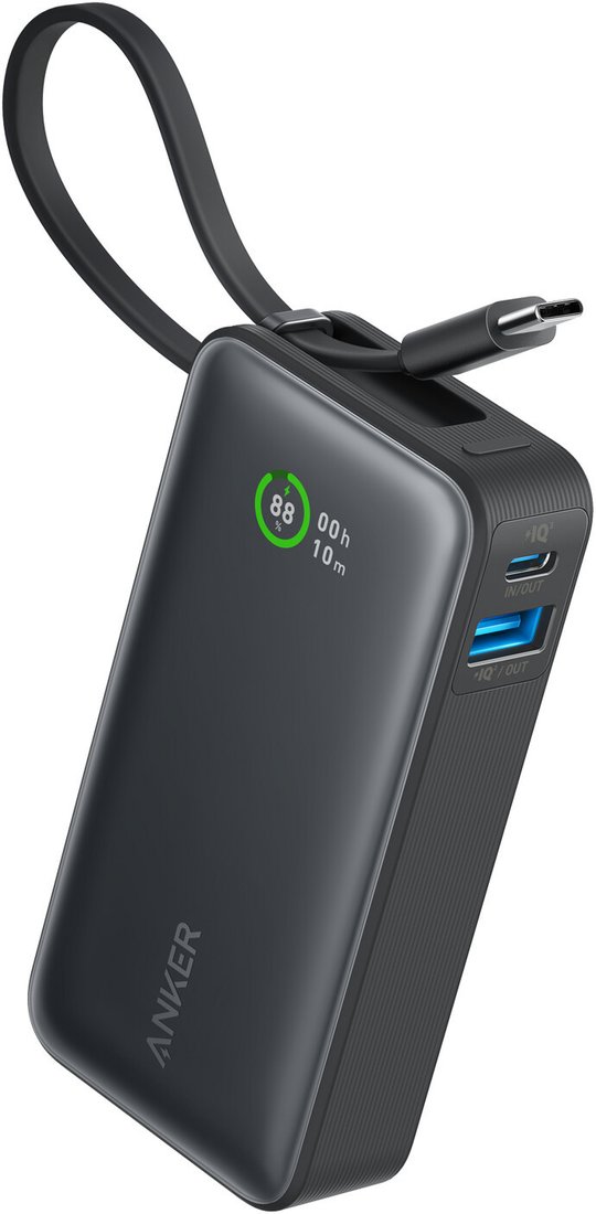 Внешний аккумулятор Anker Nano Power Bank Built-in USB-C A1259 30W 10000mAh (черный)