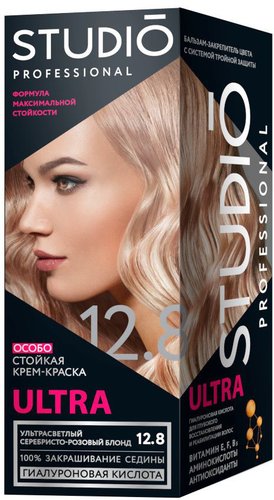 Крем-краска для волос Studio Professional ULTRA 12.8 Ультрасветлый серебристо-розовый блонд
