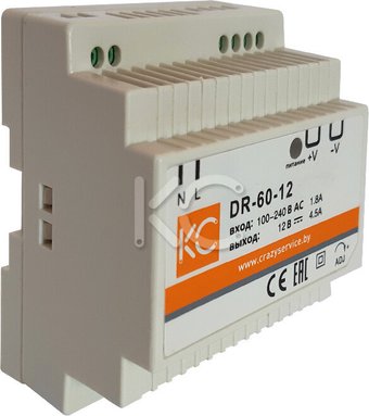 Блок питания на DIN-рейку КС DR-60W-12V dr-60-12