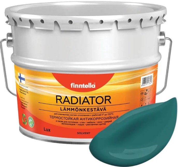 

Краска Finntella Radiator Malakiitti F-19-1-3-FL035 2.7 л (темно-бирюзовый)