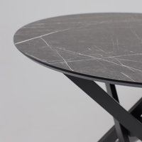 Кухонный стол Аврора Мехико 3Д D950 (камень черный/черный матовый)