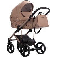 Универсальная коляска BEBETTO Magnum Light SE 2в1 (06, темно-бежевый/бежевая рама)