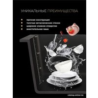Кухонная мойка Roxen Simple 560220-50B PVD графит (с коландером и дозатором)