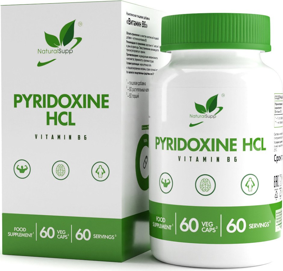 

Витамин NaturalSupp Пиридоксин гидрохлорид вег (Pyridoxide hydrochloride), 60 капсул
