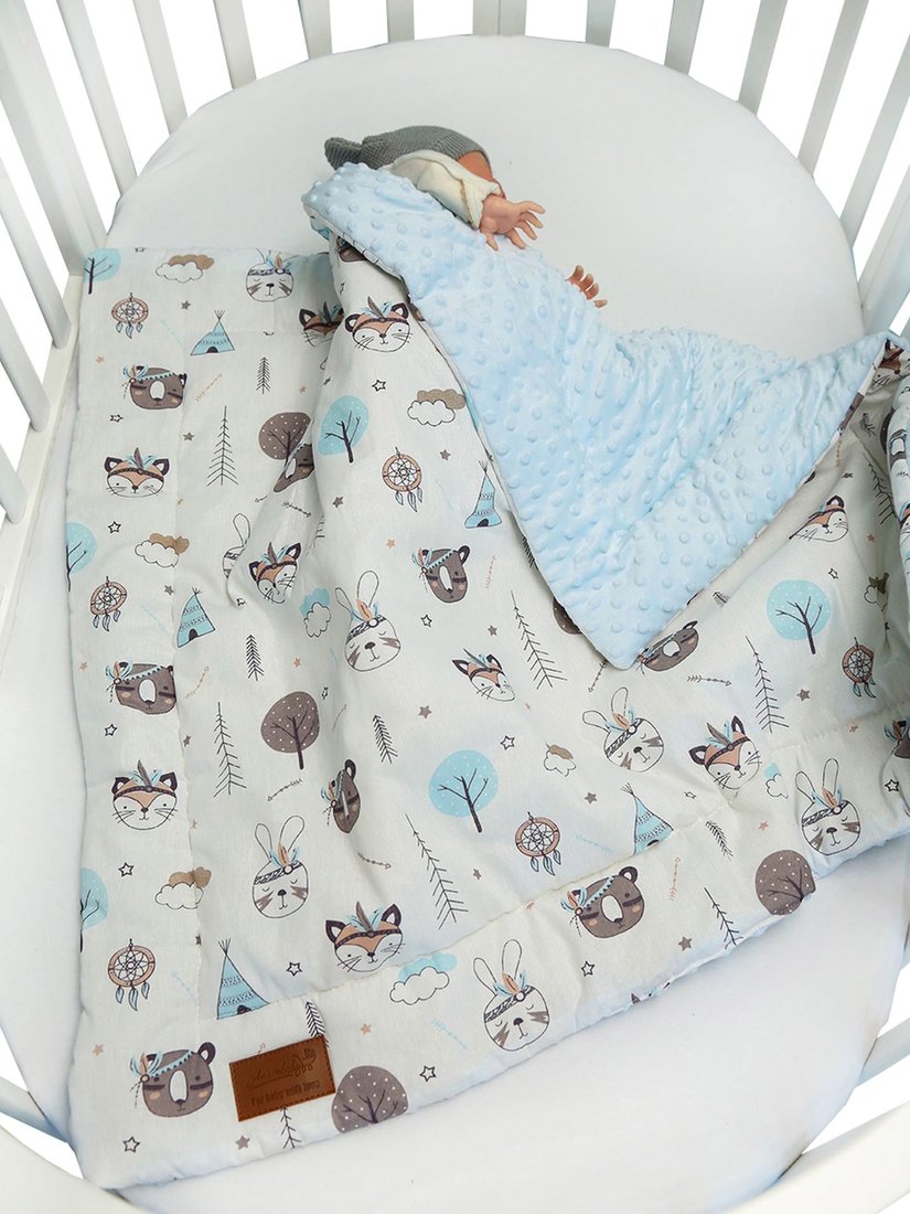 

Плед Amarobaby Растем вместе. Индейцы 85x95 (голубой/серый)