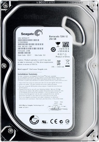 

Жесткий диск Seagate Barracuda 7200.12 250GB (ST250DM000)