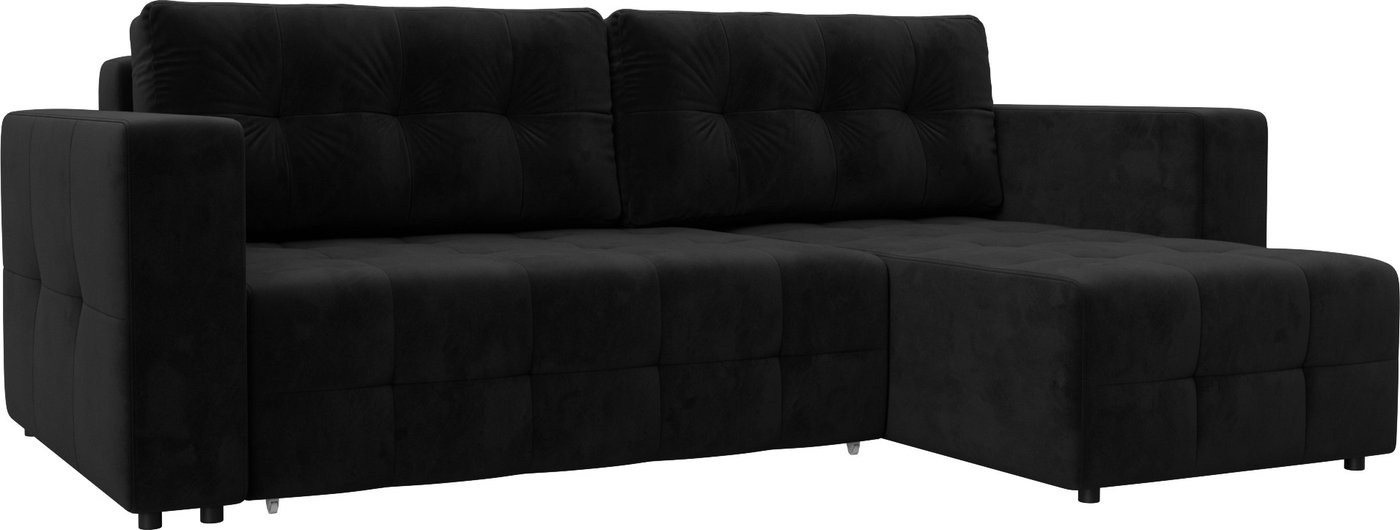 

Угловой диван Лига диванов Лига-075 универсальный 130023 (велюр Seven 35 черный)