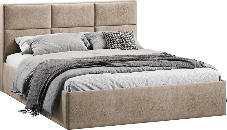 

Кровать Трия Стелла Тип 1 c ПМ 180x200 (микровелюр Wellmart Dark Beige)