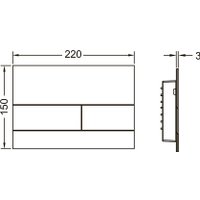 Панель смыва Tece Square II PVD 9240847 (сатин позолоченный)