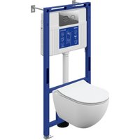 Унитаз подвесной Cersanit Brasko Smart DPL EO Slim + Aqua 50 Prime P 69319 (с кнопкой Accento Circle хром глянцевый)