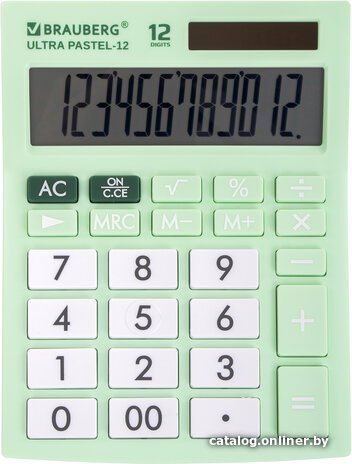 Бухгалтерский калькулятор BRAUBERG Ultra Pastel-12-LG 250504 (мятный)