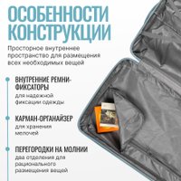 Чемодан-спиннер DoubleW Nexo (L, светло-голубой)