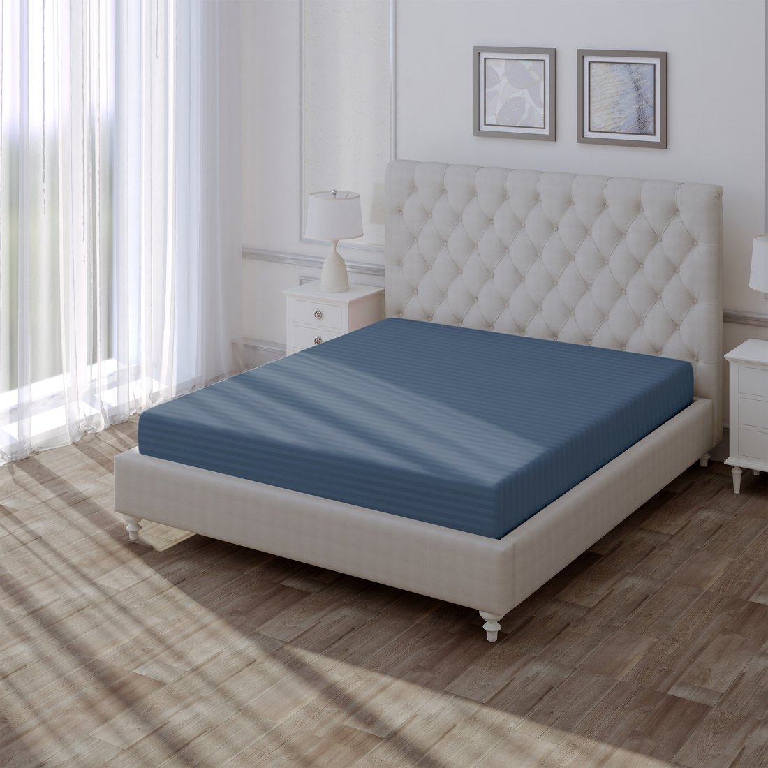 Простыня Verossa Stripe на резинке 180x200x30 925741 (Sapphire)