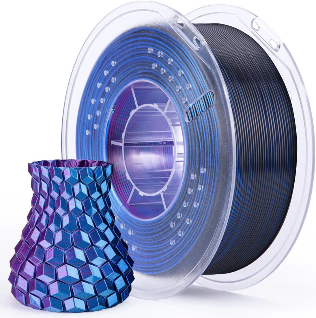 Филамент Elegoo PLA Silk (1.75 мм, 1 кг, сине-фиолетово-черный)